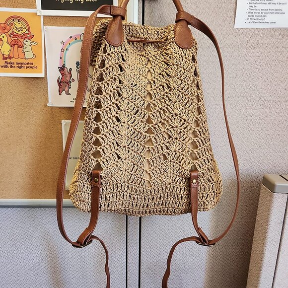 Neiman Marcus Beach Medium Straw Handmade Woven Backpack main image 5